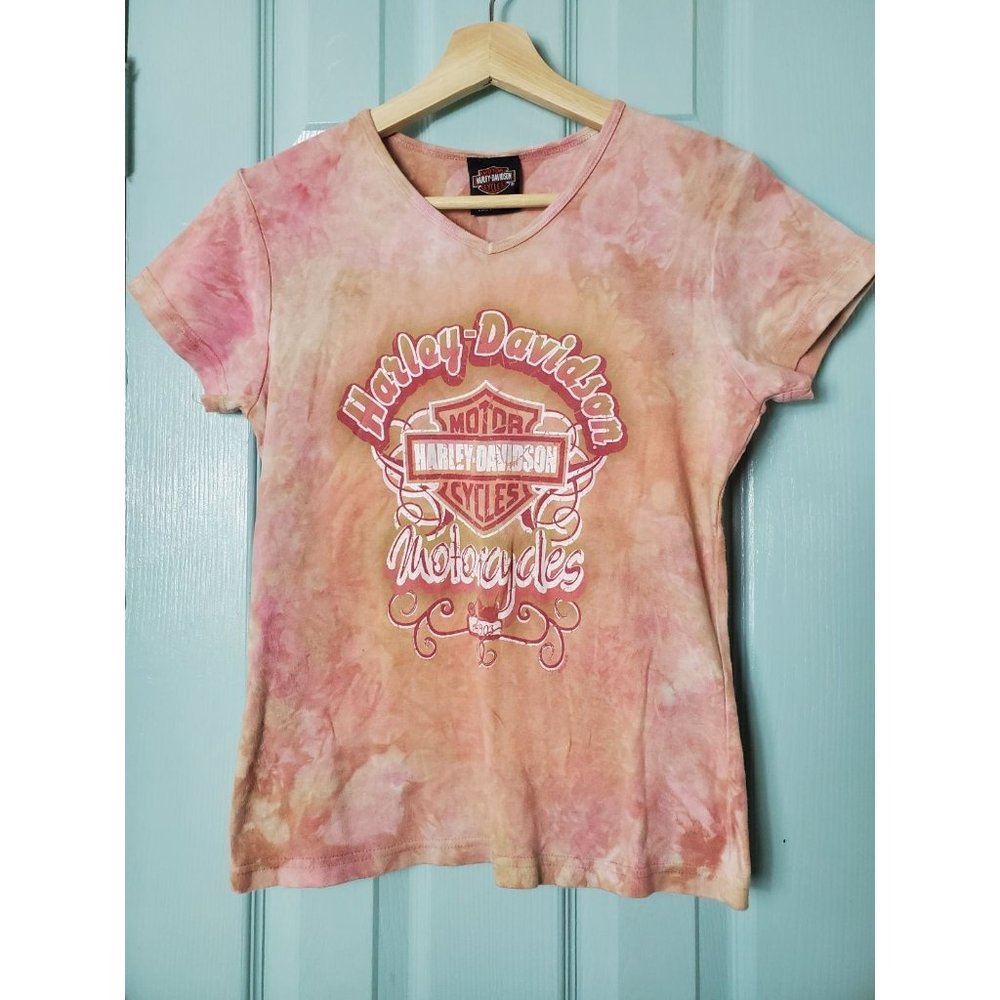 Harley davidson y2k shirt blush pink